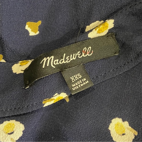 Madewell Button-Back Easy Dress in Daisy Dots in Navy Sz XXS - Picture 13 of 16